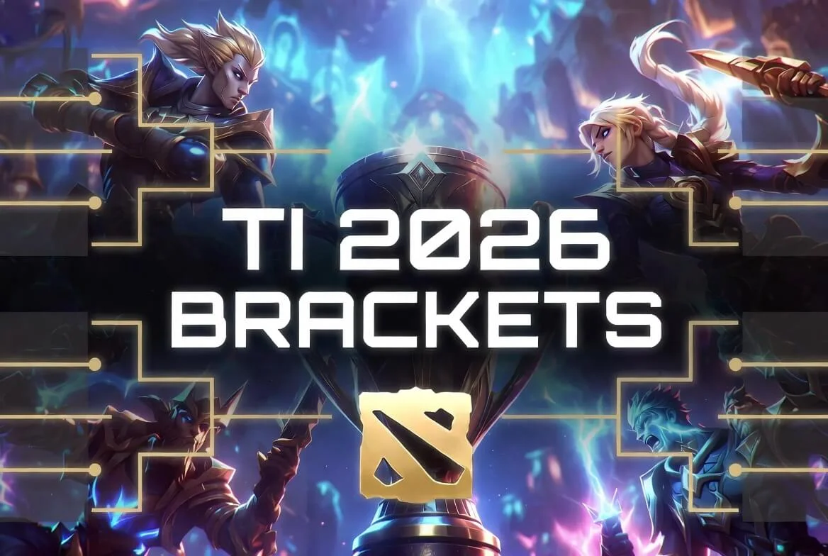 TI 2026 standings and bracket tracker artwork